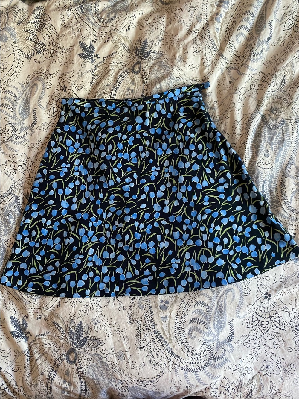 Blue Tulip Floral Dressbarn A Line Mini Skirt size 12